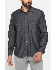 CAMICIA MODELLO WESTERN IN DENIM LEGGERO DA 7 oz.