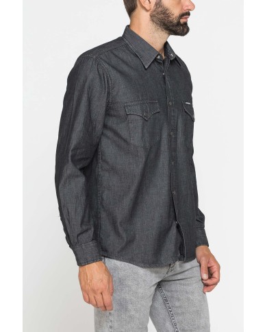 CAMICIA MODELLO WESTERN IN DENIM LEGGERO DA 7 oz.