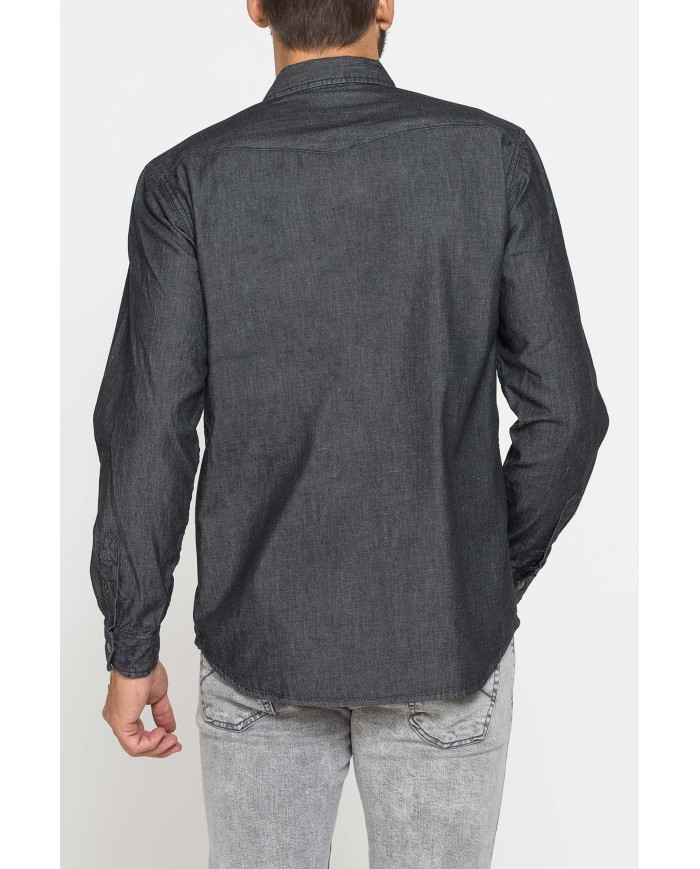 CAMICIA MODELLO WESTERN IN DENIM LEGGERO DA 7 oz.