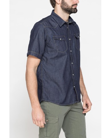 CAMICIA A MANICA CORTA IN DENIM LEGGERO