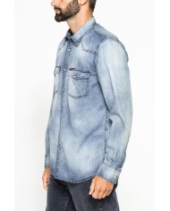 CAMICIA MANICA LUNGA IN DENIM LEGGERO DA 7 oz.