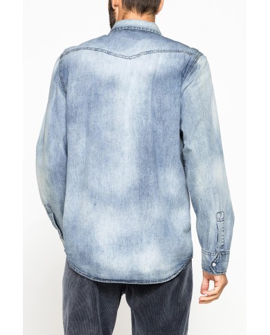 CAMICIA MANICA LUNGA IN DENIM LEGGERO DA 7 oz.