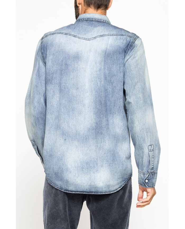 CAMICIA MANICA LUNGA IN DENIM LEGGERO DA 7 oz.