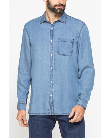 CAMICIA MANICA LUNGA IN LYOCELL EFFETTO DENIM