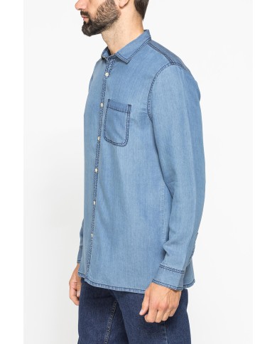 CAMICIA MANICA LUNGA IN LYOCELL EFFETTO DENIM