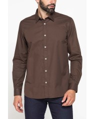 CAMICIA CASUAL DA UOMO IN TWILL DI COTONE E LYOCELL