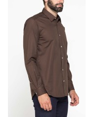 CAMICIA CASUAL DA UOMO IN TWILL DI COTONE E LYOCELL