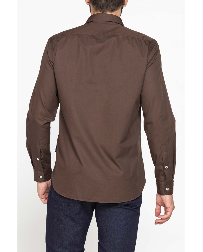 CAMICIA CASUAL DA UOMO IN TWILL DI COTONE E LYOCELL