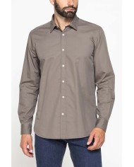 CAMICIA CASUAL DA UOMO IN TWILL DI COTONE E LYOCELL