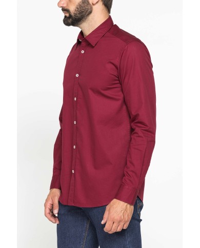 CAMICIA CASUAL DA UOMO IN TWILL DI COTONE E LYOCELL