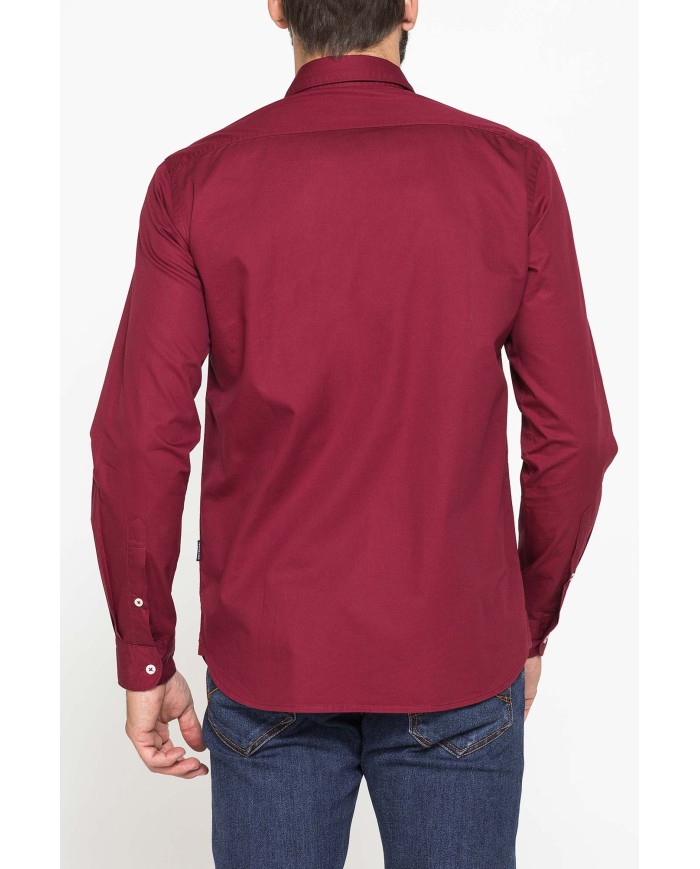 CAMICIA CASUAL DA UOMO IN TWILL DI COTONE E LYOCELL