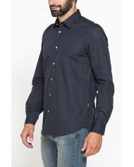 CAMICIA CASUAL DA UOMO IN TWILL DI COTONE E LYOCELL