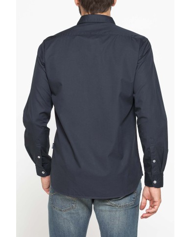 CAMICIA CASUAL DA UOMO IN TWILL DI COTONE E LYOCELL