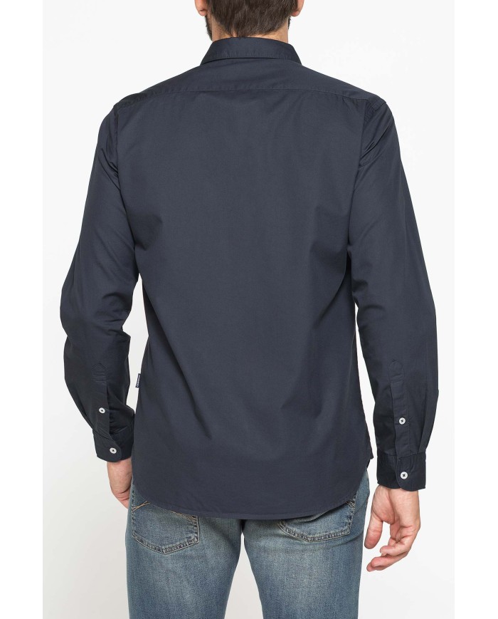 CAMICIA CASUAL DA UOMO IN TWILL DI COTONE E LYOCELL