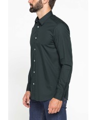 CAMICIA CASUAL DA UOMO IN TWILL DI COTONE E LYOCELL