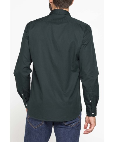 CAMICIA CASUAL DA UOMO IN TWILL DI COTONE E LYOCELL