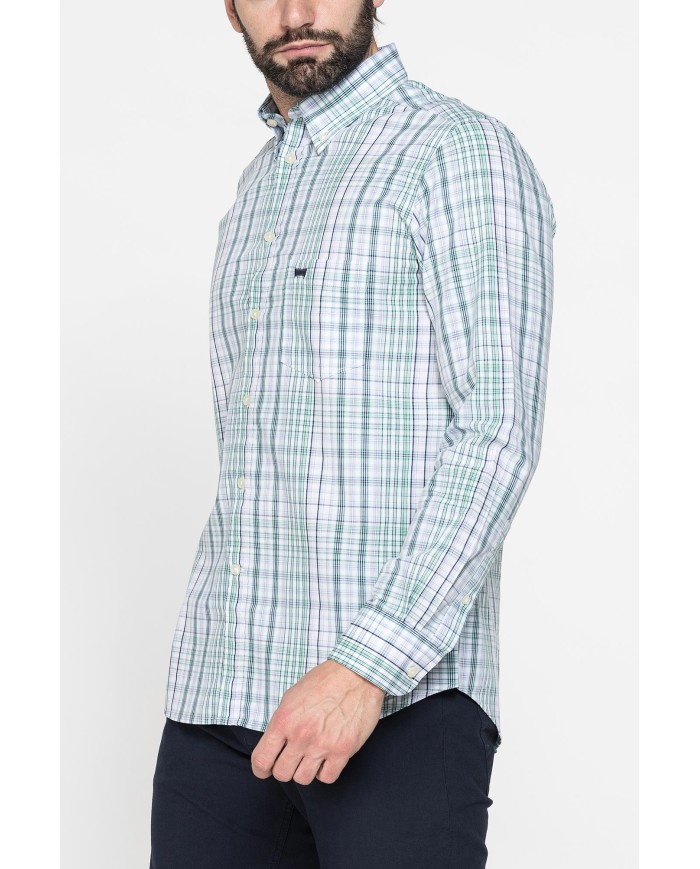 CAMICIA BUTTON-DOWN CON MANICA LUNGA E TASCHINO