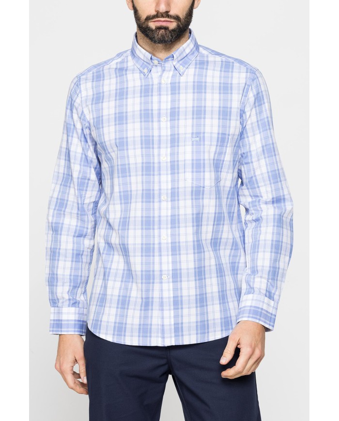CAMICIA BUTTON-DOWN CON MANICA LUNGA E TASCHINO