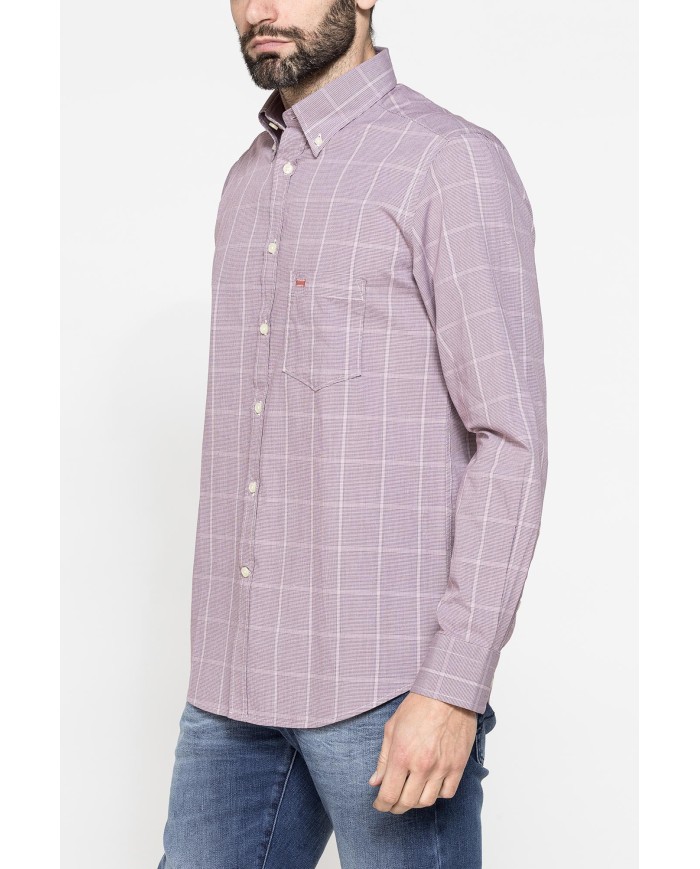 CAMICIA BUTTON-DOWN CON MANICA LUNGA E TASCHINO