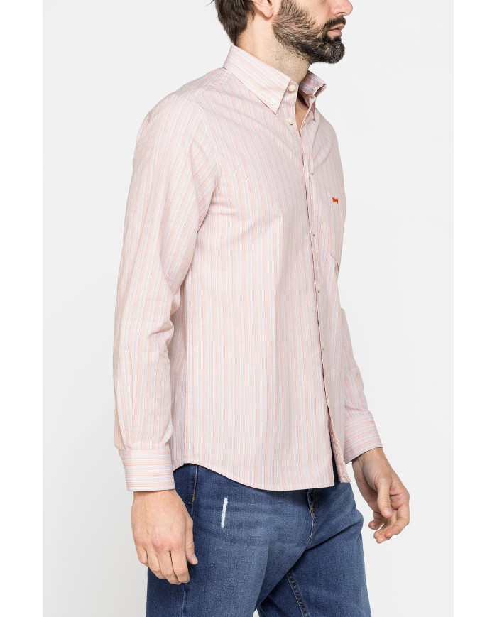 CAMICIA BUTTON-DOWN CON MANICA LUNGA E TASCHINO