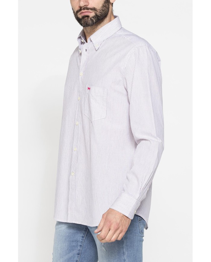 CAMICIA BUTTON-DOWN CON MANICA LUNGA E TASCHINO