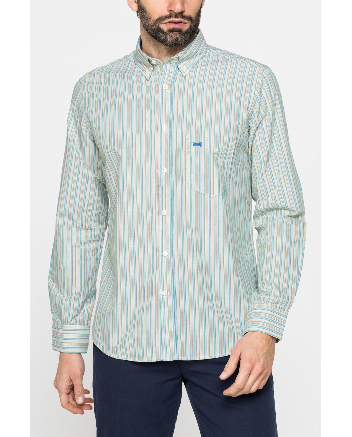 CAMICIA BUTTON-DOWN CON MANICA LUNGA E TASCHINO