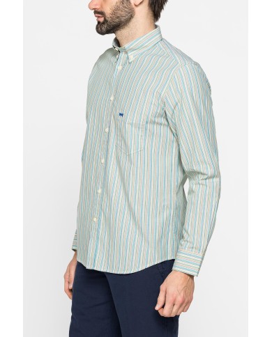 CAMICIA BUTTON-DOWN CON MANICA LUNGA E TASCHINO