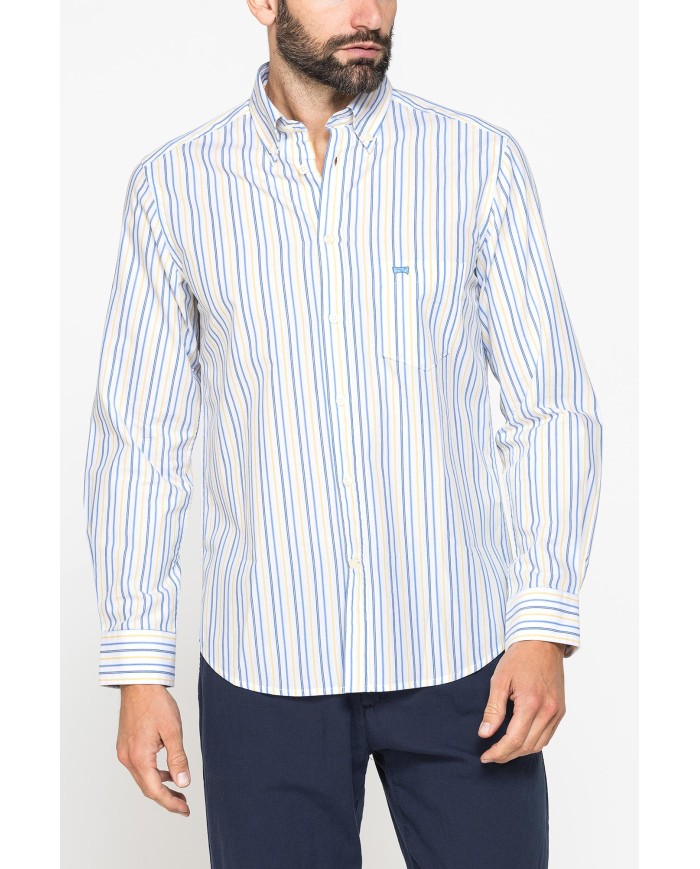 CAMICIA BUTTON-DOWN CON MANICA LUNGA E TASCHINO