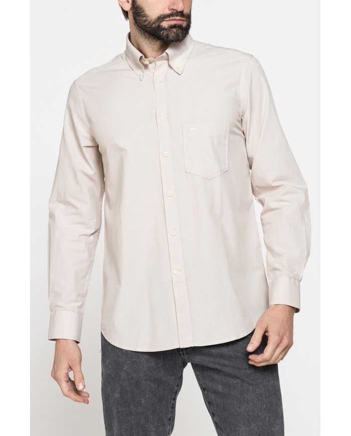 CAMICIA BUTTON-DOWN CON MANICA LUNGA E TASCHINO
