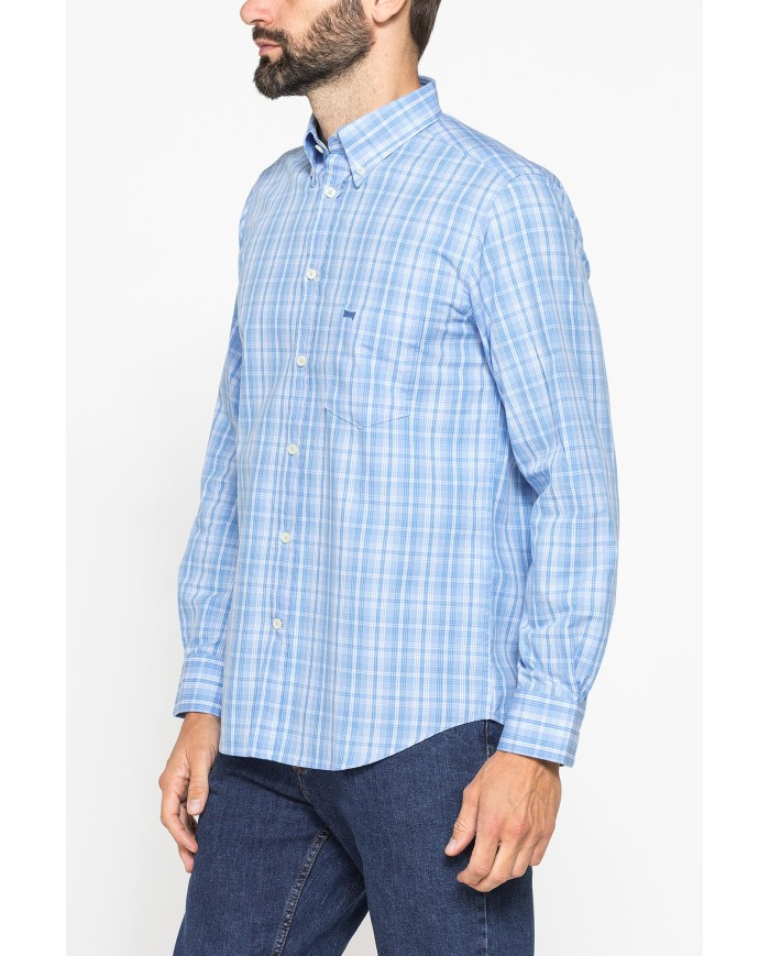 CAMICIA BUTTON-DOWN CON MANICA LUNGA E TASCHINO