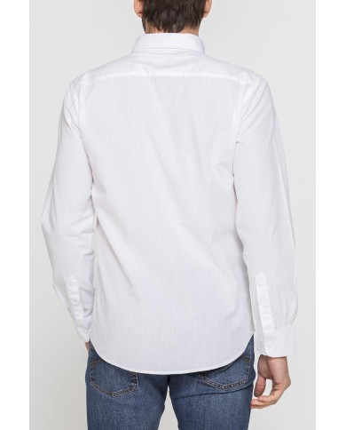 CAMICIA DA UOMO IN COTONE FIAMMATO EFFETTO LINO