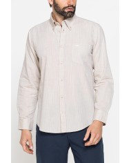 CAMICIA DA UOMO IN COTONE FIAMMATO EFFETTO LINO