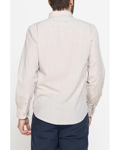 CAMICIA DA UOMO IN COTONE FIAMMATO EFFETTO LINO