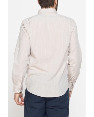 CAMICIA DA UOMO IN COTONE FIAMMATO EFFETTO LINO