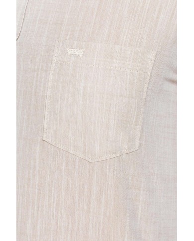 CAMICIA DA UOMO IN COTONE FIAMMATO EFFETTO LINO