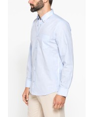 CAMICIA DA UOMO IN COTONE FIAMMATO EFFETTO LINO