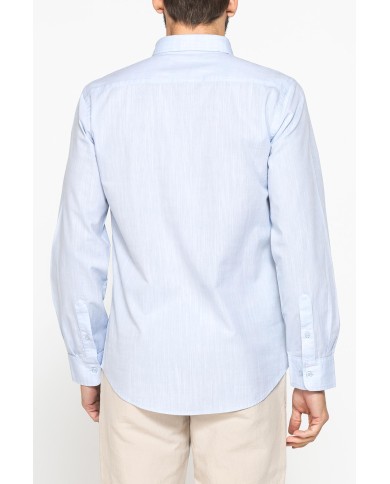 CAMICIA DA UOMO IN COTONE FIAMMATO EFFETTO LINO