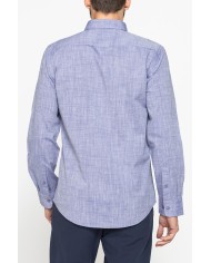 CAMICIA DA UOMO IN COTONE FIAMMATO EFFETTO LINO