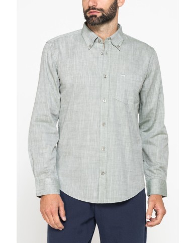 CAMICIA DA UOMO IN COTONE FIAMMATO EFFETTO LINO