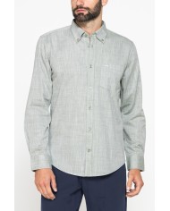 CAMICIA DA UOMO IN COTONE FIAMMATO EFFETTO LINO