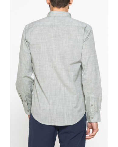 CAMICIA DA UOMO IN COTONE FIAMMATO EFFETTO LINO