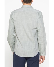 CAMICIA DA UOMO IN COTONE FIAMMATO EFFETTO LINO