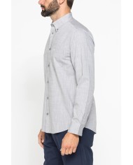 CAMICIA DA UOMO IN COTONE FIAMMATO EFFETTO LINO
