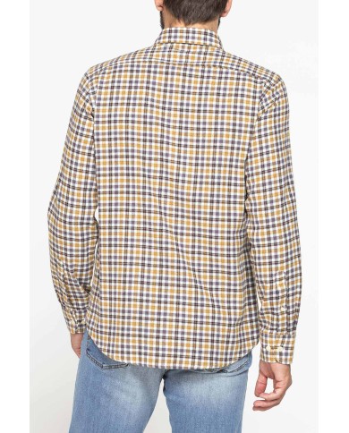 CAMICIA FANTASIA IN FLANELLA LEGGERA CON PREGIATO FILATO MELANGE