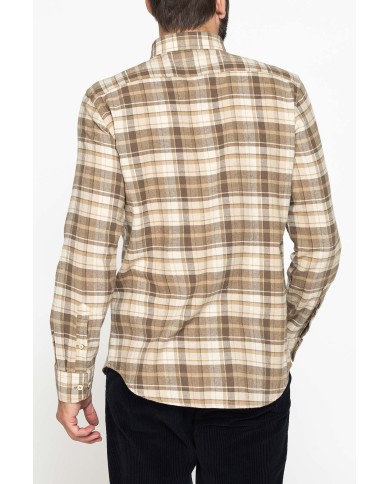 CAMICIA FANTASIA IN FLANELLA LEGGERA CON PREGIATO FILATO MELANGE