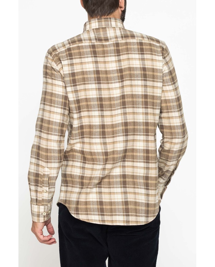CAMICIA FANTASIA IN FLANELLA LEGGERA CON PREGIATO FILATO MELANGE