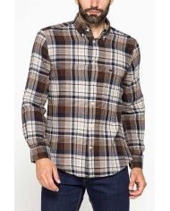 CAMICIA FANTASIA IN FLANELLA LEGGERA CON PREGIATO FILATO MELANGE CAMICIA FANTASIA IN FLANELLA LEGGERA CON PREGIATO FILATO MELANGE