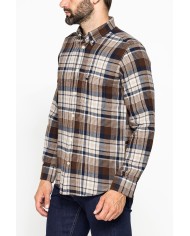 CAMICIA FANTASIA IN FLANELLA LEGGERA CON PREGIATO FILATO MELANGE CAMICIA FANTASIA IN FLANELLA LEGGERA CON PREGIATO FILATO MELANGE