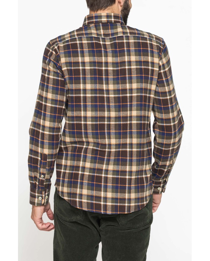 CAMICIA FANTASIA IN FLANELLA LEGGERA CON PREGIATO FILATO MELANGE
