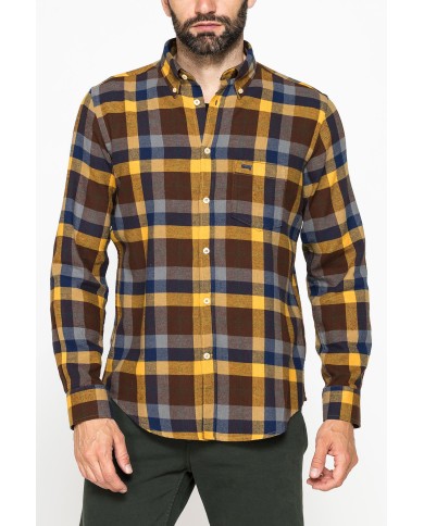 CAMICIA FANTASIA IN FLANELLA LEGGERA CON PREGIATO FILATO MELANGE
